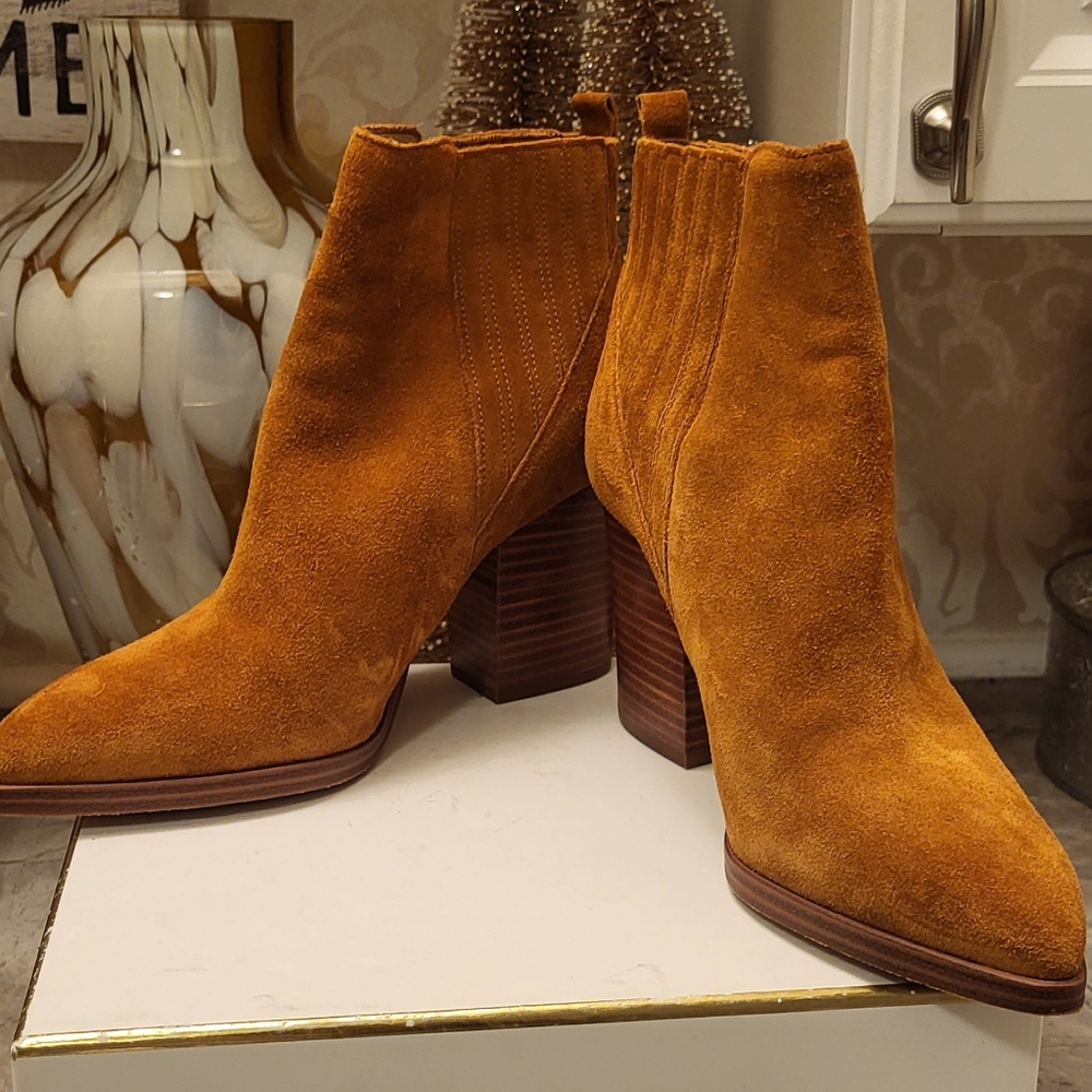 Marc Fisher Ochre Suede Block Heel Boots